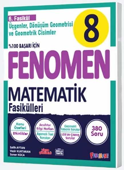 Fenomen Okul Yayınları 8. Sınıf Matematik Fenomen Fasikül 6 Üçgenler Dönüşüm Geometrisi ve Geometrik Cisimler ürün görseli 1