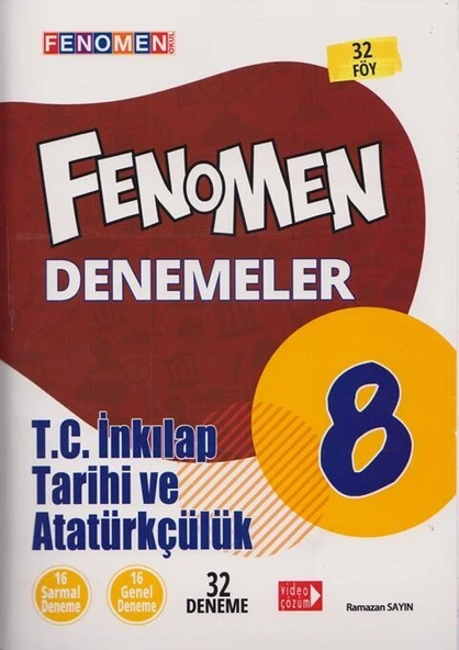 Fenomen Okul Yayınları 8. Sınıf T.C. İnkılap Tarihi ve Atatürkçülük Fenomen Denemeler ürün görseli 1