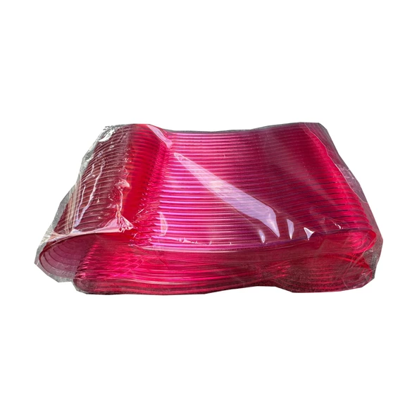 Plastik Şeffaf Pembe Sup Kaşık - Tatlı Dondurma Kaşığı - 12.5 Cm. - 50 Adetlik Paket ürün görseli 1