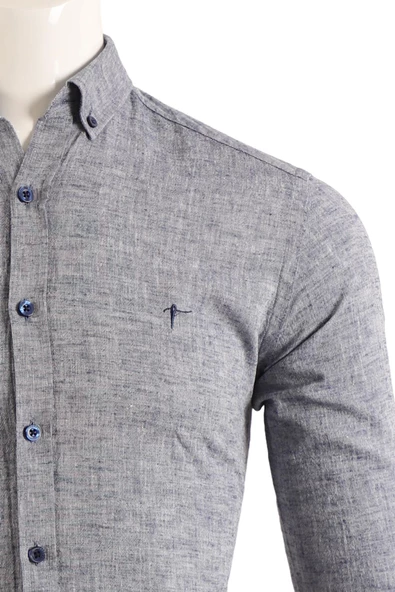 Slim Fit Erkek Gömlek - Resim 9