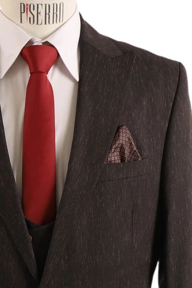 Yelekli Slim Fit Takım Elbise - Resim 5