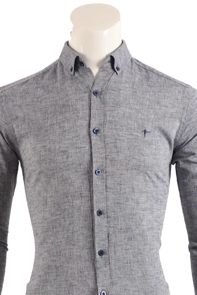 Slim Fit Erkek Gömlek - Resim 7