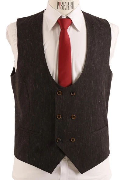 Yelekli Slim Fit Takım Elbise - Resim 6