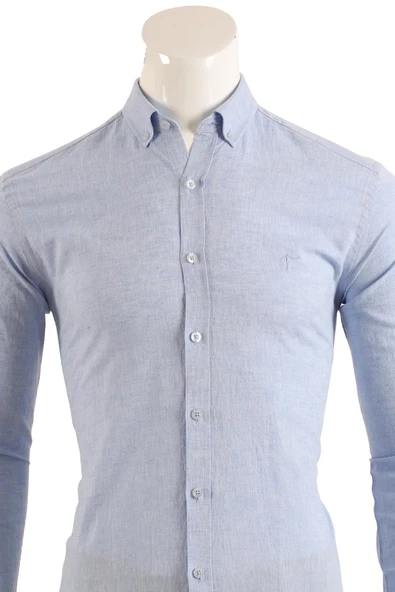 Slim Fit Erkek Gömlek - Resim 11