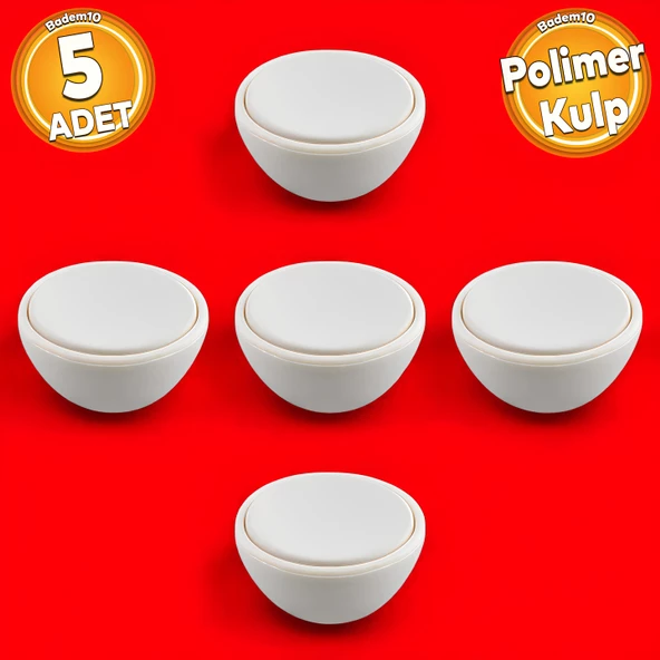 Piyano Polimer Düğme Kulp İçbükey Mat Aytaşı Dolap Mobilya Mutfak Dolabı Çekmece Kulpu Kulbu 5 ADET ürün görseli 1