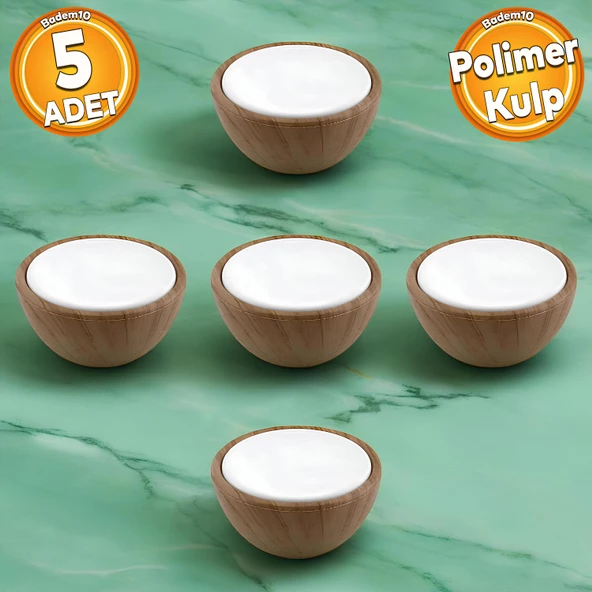 Piyano Polimer Düğme Kulp İçbükey Ceviz Beyaz Dolap Mobilya Mutfak Dolabı Çekmece Kulpu Kulbu 5 ADET ürün görseli 1