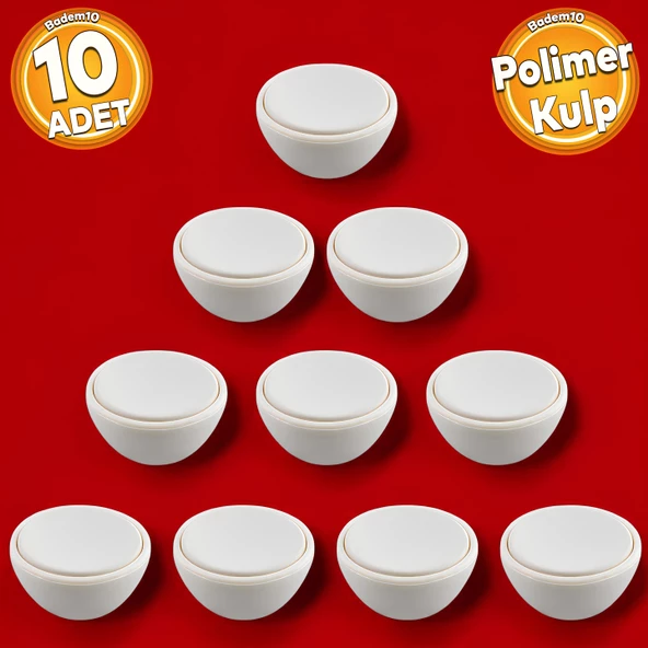 Piyano Polimer Düğme Kulp İçbükey Mat Aytaşı Dolap Mobilya Mutfak Dolabı Çekmece Kulpu Kulbu 10 ADET ürün görseli 1