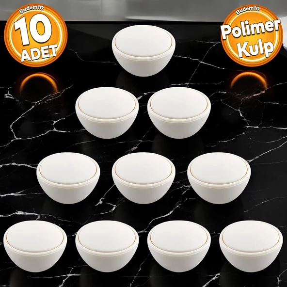 Piyano Polimer Düğme Kulp DışBükey Mat Aytaşı Dolap Mobilya Mutfak Dolab Çekmece Kulpu Kulbu 10 ADET ürün görseli 1