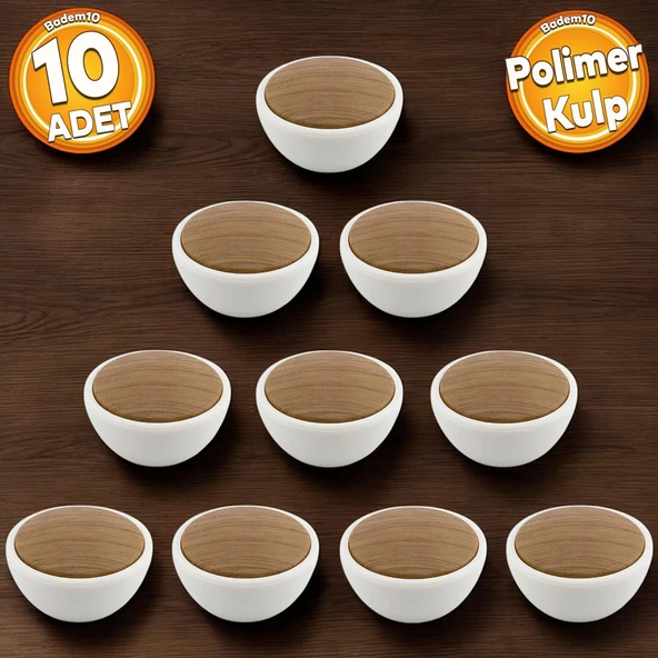 Piyano Polimer Düğme Kulp Dışbükey Aytaşı Ceviz Dolap Mobilya Mutfak Çekmece Kulpu Kulbu 10 ADET ürün görseli 1