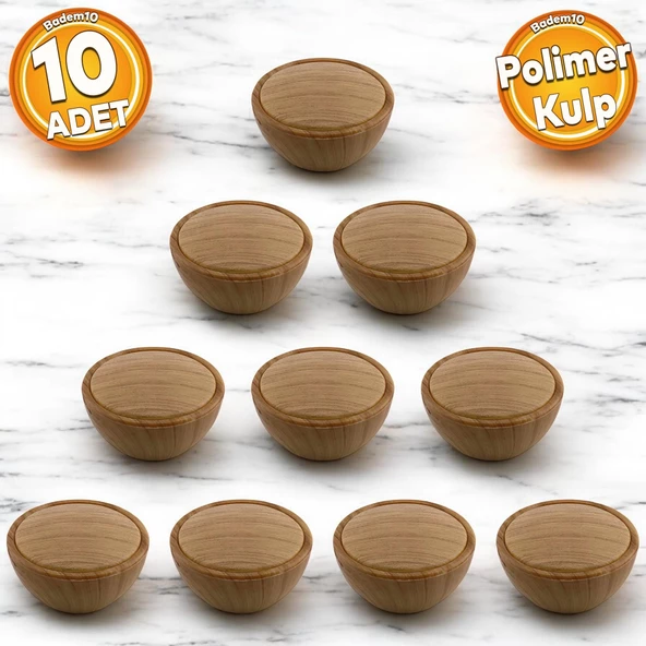 Piyano Polimer Düğme Kulp Dışbükey Ceviz Dolap Mobilya Mutfak Dolabı Çekmece Kulpu Kulbu 10 ADET ürün görseli 1