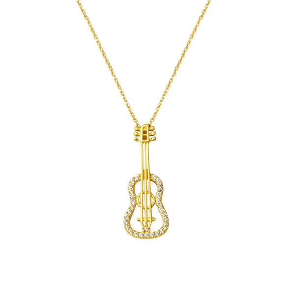 Gitar Model Kadın Altın Kolye ürün görseli 1
