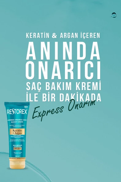 Restorex Keratin & Argan Onarıcı Saç Bakım Kremi 250 ml ürün görseli 1