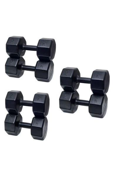 SPOR 3ÇİFT DAMBIL SET 7KG X 2ADET+9KG X 2ADET + 10KG X 2ADET ürün görseli 1