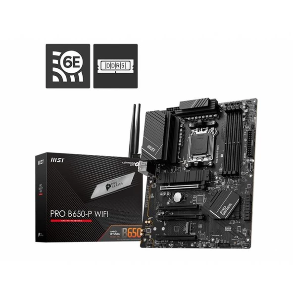 Msı Pro B650-P Wıfı Am5 Ddr5 6400(Oc) M2 Usb3.2 Hdmı Dp Wi-Fi 6E Atx ürün görseli 1