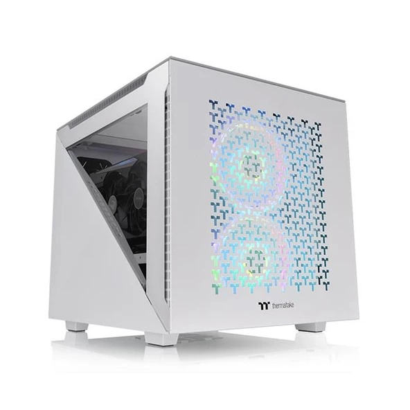 THERMALTAKE Divider 200 TG CA-1V1-00S6WN-01 Gaming Micro ATX PC Kasası Beyaz ürün görseli 1
