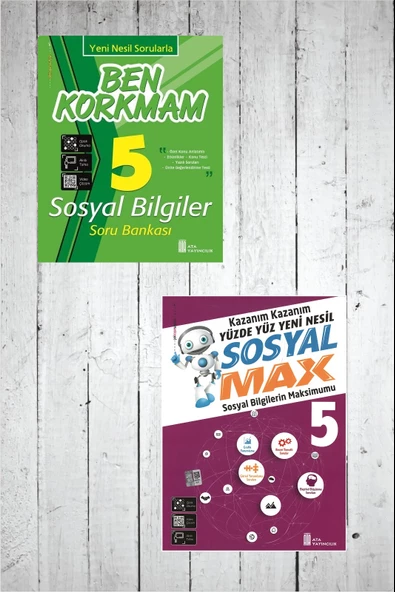 Ata 5.Sınıf Ben Korkmam Sosyal Bilgiler Soru Bankası -Sosyal Max ürün görseli 1