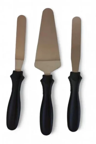 3B Trend 3'lü Eğik Ergonomik Kaymaz Saplı Spatula Seti ürün görseli 1