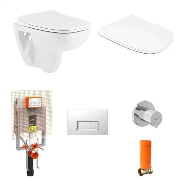 Seramiksan Petite Asma Klozet + Yavaş Kapanır Kapak + VitrA Gömme Rezervuar Set ürün görseli 1