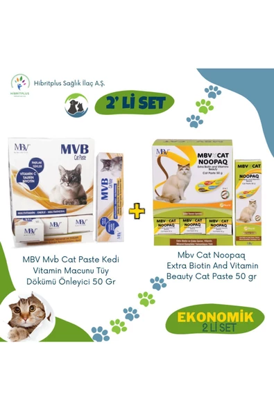 Cat Vitamin Paste 50 Gr ve Mbv Noopaq Cat Paste 50 Gr 2 li ekonomik set ürün görseli 1