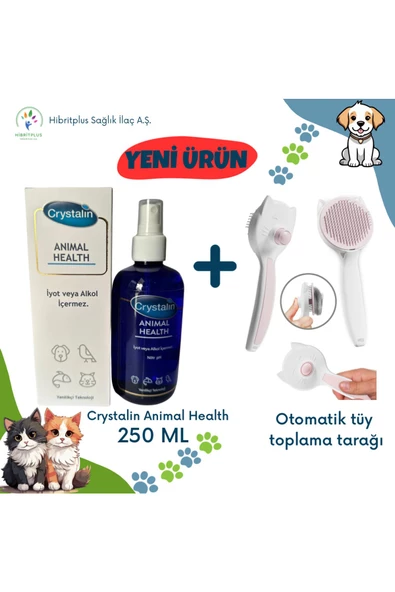 Animal Health 250 ML + kedi köpek otomatik tüy toplama tarağı 2 li Ekonomik Set ürün görseli 1