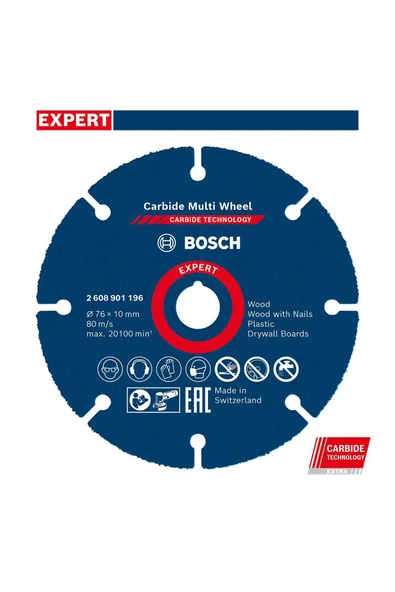 Bosch EXPERT Carbide Multi Wheel Kesici Disk 76mm ürün görseli 1