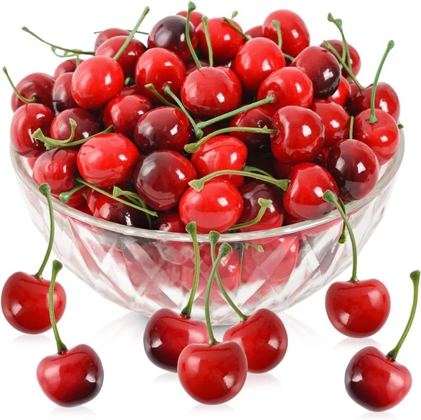 Nettenevime Yapay Kiraz Kırmızı 12li Paket  Yapay Meyve ürün görseli 1