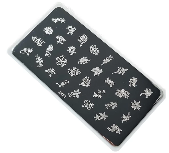 Nail Art Stamping Baskı Plakası ZK-003 ürün görseli 1