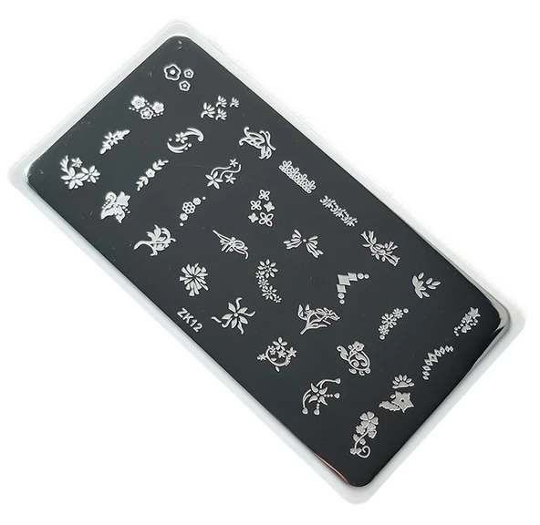 Nail Art Stamping Baskı Plakası ZK-012 ürün görseli 1