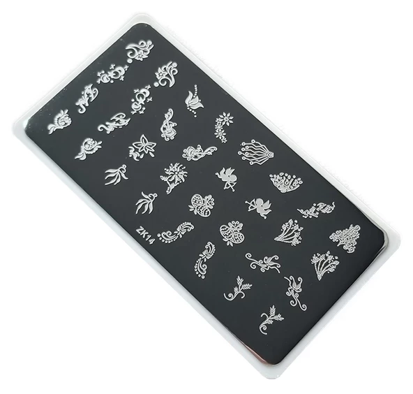 Nail Art Stamping Baskı Plakası ZK-014 ürün görseli 1