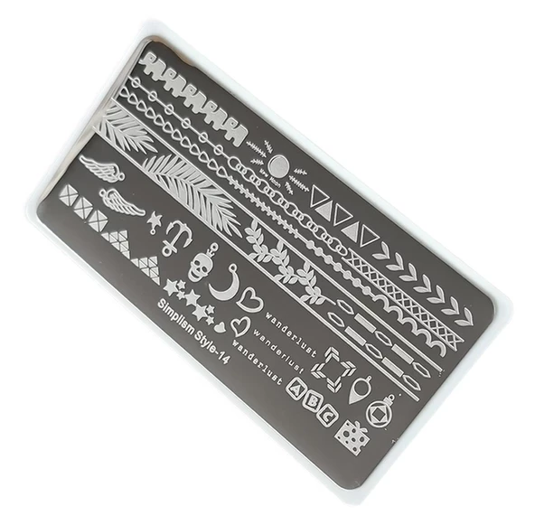 Nail Art Stamping Baskı Plakası S14 ürün görseli 1