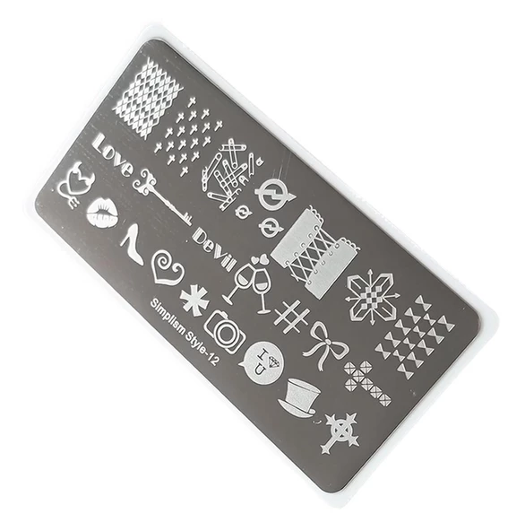 Nail Art Stamping Baskı Plakası S12 ürün görseli 1