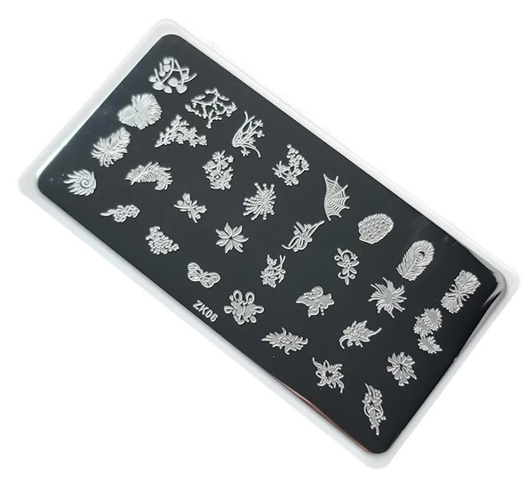 Nail Art Stamping Baskı Plakası ZK-006 ürün görseli 1