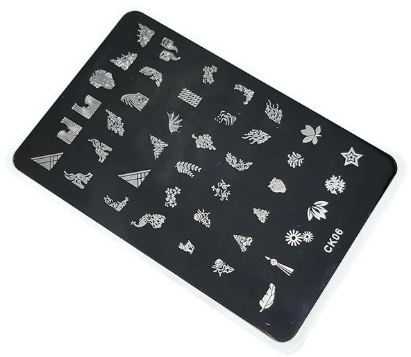 Nail Art Stamping Baskı Plakası Büyük Boy XL CK06 ürün görseli 1