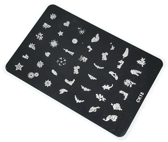 Nail Art Stamping Baskı Plakası Büyük Boy XL CK15 ürün görseli 1