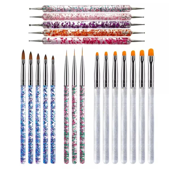 Nail Art Akrilik Jel Tırnak Fırça Seti 20li ürün görseli 1
