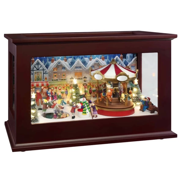 Heirloom Işıklı ve Animasyonlu Müzik Kutusu Yılbaşı Dekoru 33x24 cm ürün görseli 1