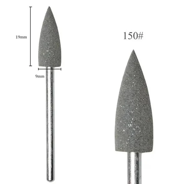 Silikon Tırnak Parlatma Törpü Ucu 150 Grit Sivri Siyah ürün görseli 1