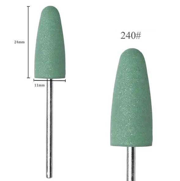 Silikon Tırnak Parlatma Törpü Ucu 240 Grit Yeşil ürün görseli 1