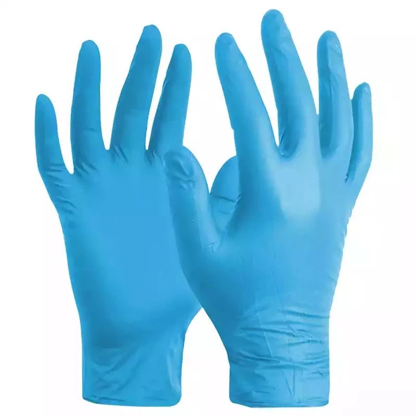 Pudrasız Mavi Nitril Eldiven Medium HasPet 100lü - Resim 3