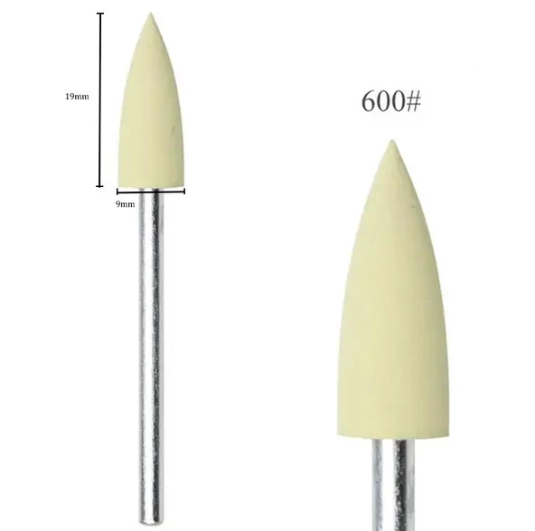 Silikon Tırnak Parlatma Törpü Ucu 600 Grit Sivri Sarı ürün görseli 1