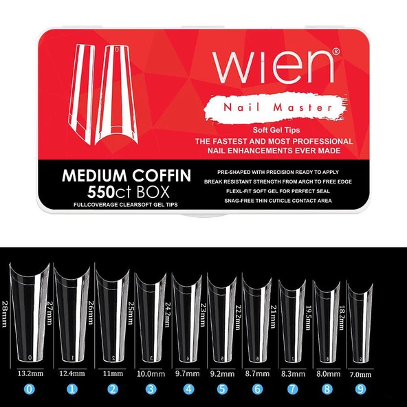 Yeni Nesil Protez Tırnak Jel Tips Soft Gel Tips Medium Coffin 550 adet ürün görseli 1