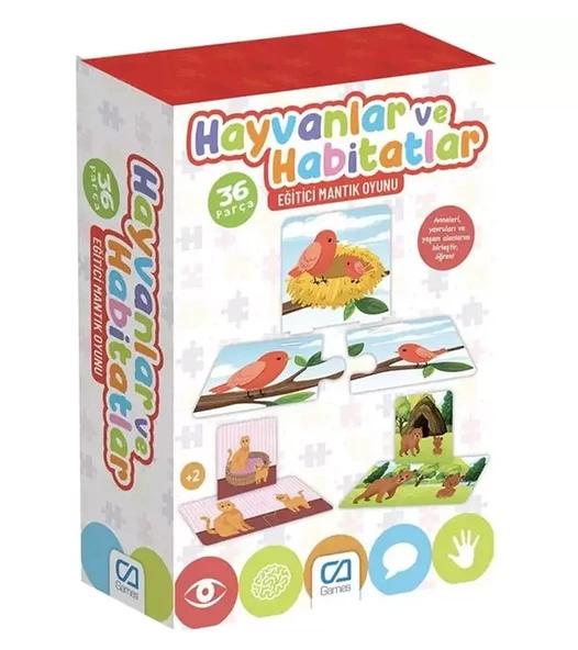 Hayvanlar ve Habitatlar Eğitici Mantık Oyunu - Mavi Su Dünyası ürün görseli 1