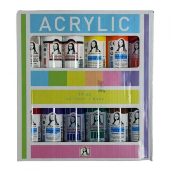 SUDOR AKRILIK BOYA 12x70ML SET EXTRA BEYA SD150X14 ürün görseli 1