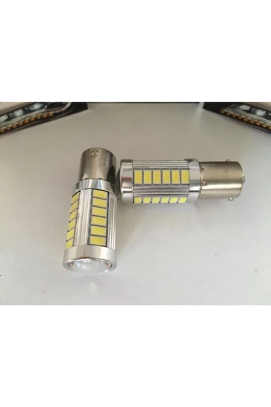 Mercekli 12v 93 Led Ampul 33 Ledli Beyaz Tek Duy Geri Vites Veya Park Ledi (2'Lİ PAKET) ürün görseli 1