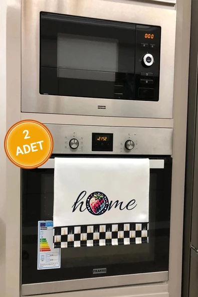 Valerine Life Çilekli Damalı Home Mutfak Kurulama Fırın El Havlusu Pamuklu Beyaz 30x50cm 2 Adet ürün görseli 1