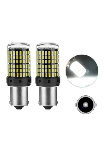 93 Tek Duy P21W Led BA15S 144 Ledli Ultra Güçlü Beyaz Işık (2 Adet) ürün görseli 1