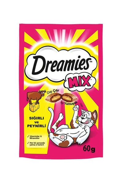 Dreamies Kedi Ödül Mix Sığır Etli Tavuklu Ve Peynirli 60 gr ürün görseli 1