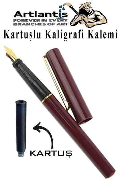 Kaligrafi Kalemi 1 Adet Kartuşlu Kesik Uçlu Dolma Kalem Calligraphy Kalem Seti Hat Yazma Tasarım Sanat Kalemi Hattat ürün görseli 1
