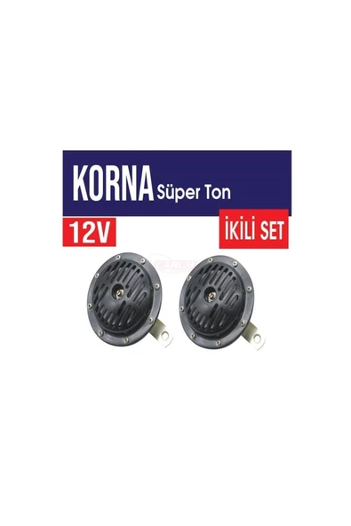 Araç Korna 12v Super Tone 130mm Siyah 2 Adet ürün görseli 1