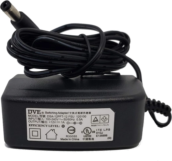 DVE 12V 1A Modem ve Arduino Uyumlu Plastik Kasa Priz Tipi Adaptör DSA-12PFT-12 FEU ürün görseli 1